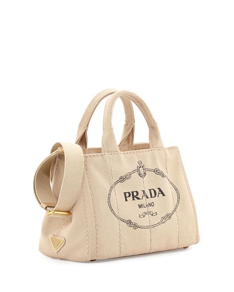 prada tote logo canvas printed pouch large white multicolor|Prada canvas tote bag.